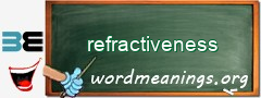 WordMeaning blackboard for refractiveness